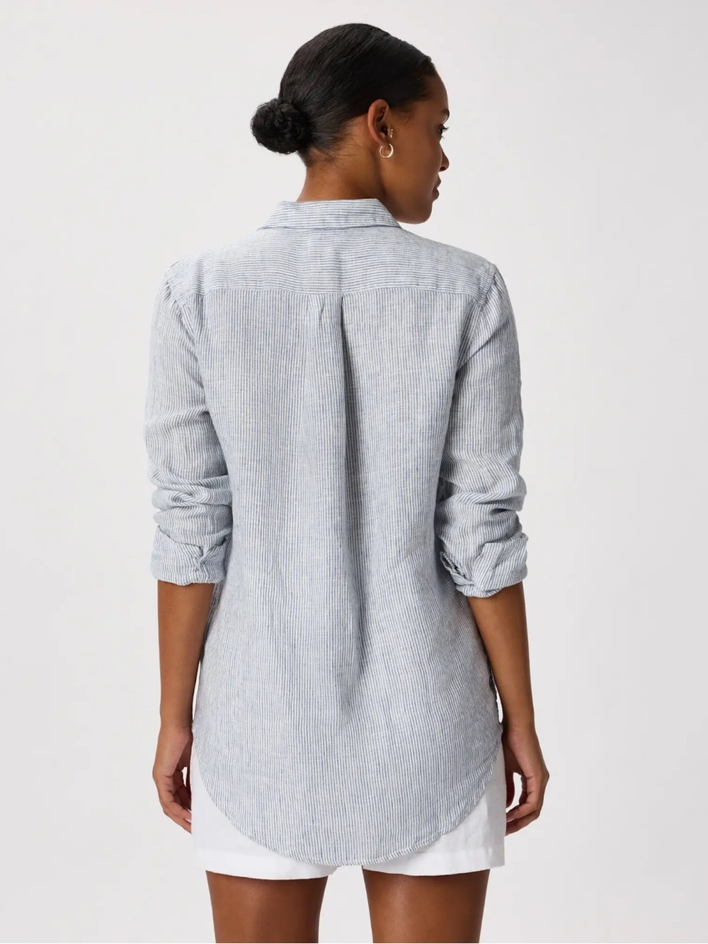 Quince Light Blue Striped Button Down Shirt - Picture 2 of 3